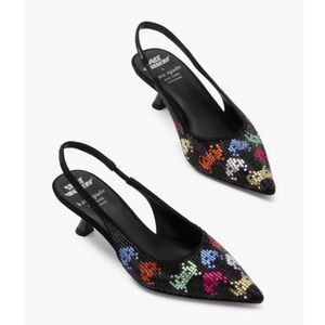 Space Invaders X Kate Spade Size 5.5 New York Slingback Pumps Black